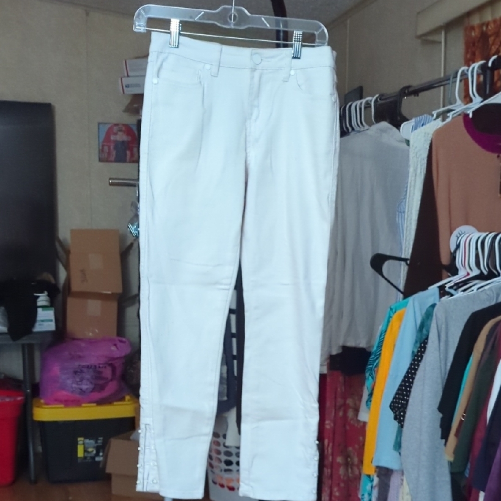 Kendall & Kylie Cream Denim Pants